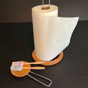 umbra bamboo/chrome paper towel holder & spoon rest-ideal for housewarming gift